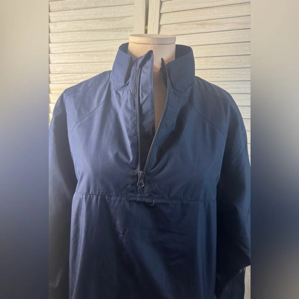 Ultra Club Navy Quarter Zip Windbreaker Pullover Jacket Athleisure Coastal